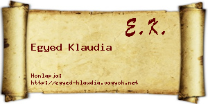 Egyed Klaudia névjegykártya